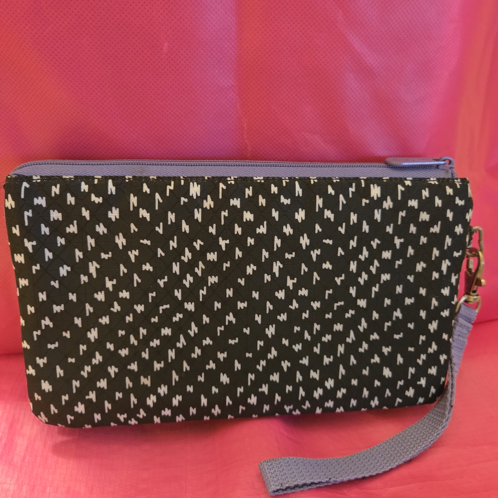 Thirty-One Black and White Wristlet Clutch
